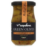 Napolina Green Olives Chilli & Garlic 190G