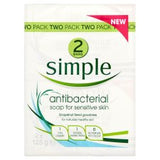 Simple Antibacterial Bar Soap 2X125g