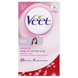 Veet Ready To Use Wax Strips Face 20'S
