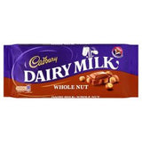 Cadbury Dairy Milk Chocolate Whole Nut Bar 120G