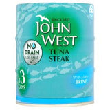 John West No Drain Tuna Steak In Brine 3X130g