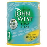 John West No Drain Tuna Steak In Oil 3X130g