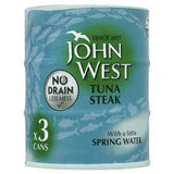 John West No Drain Tuna Steak In Springwater 3X130g